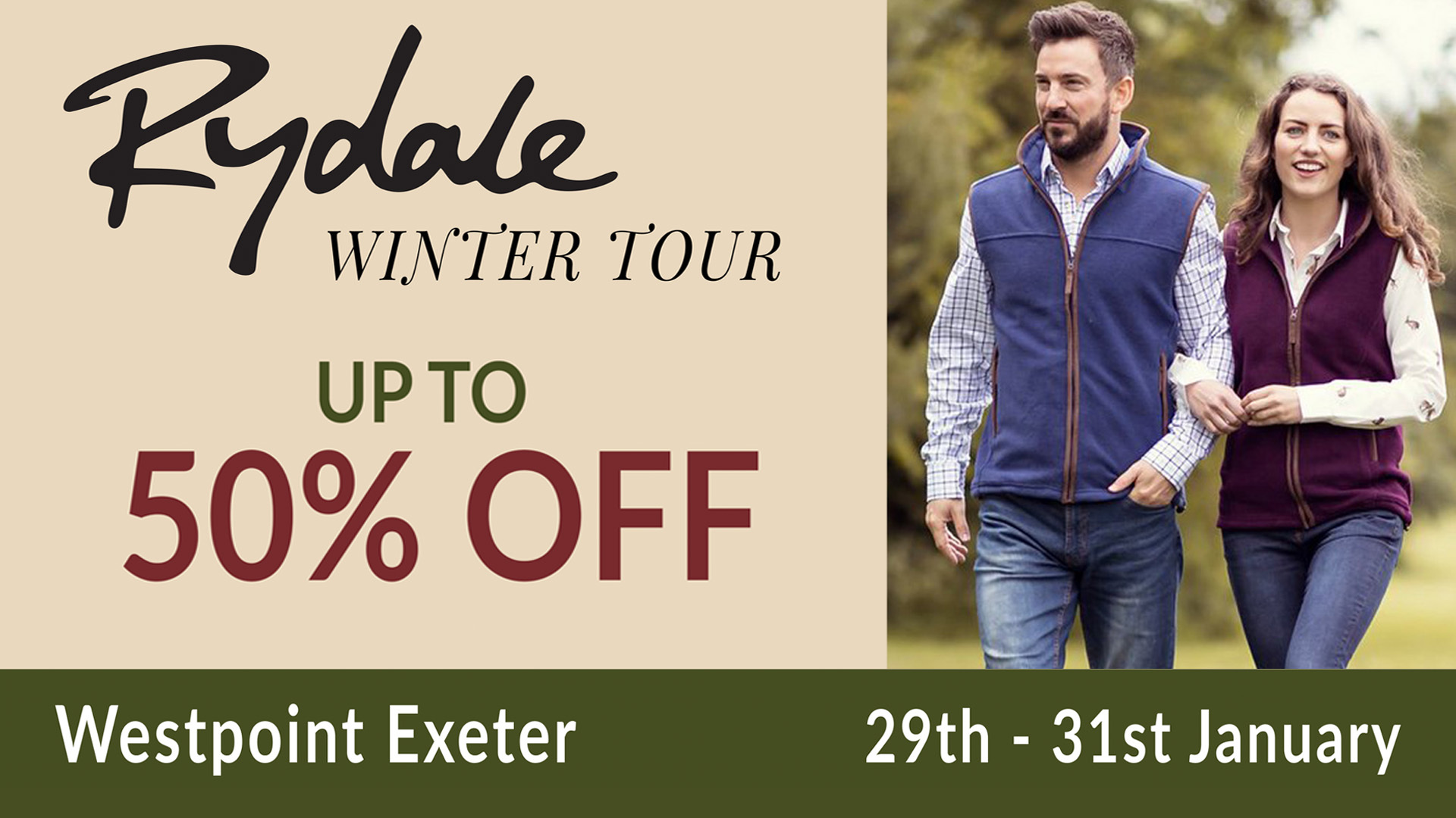 Rydale Winter Tour Arrives at Westpoint Exeter This January